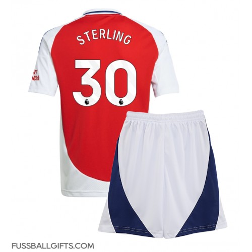 Arsenal Raheem Sterling #30 Fußballbekleidung Heimtrikot Kinder 2024-25 Kurzarm (+ kurze hosen)